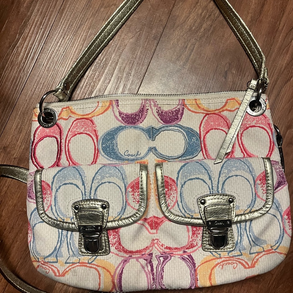 Coach vintage Multicolor Signature Shoulder Bag purse